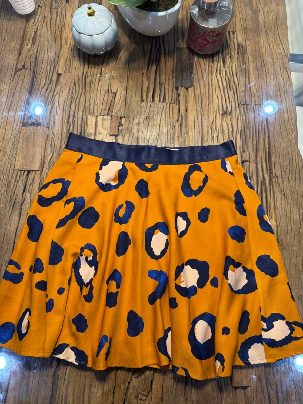 3.1 Phillip Lim Orange Animal-Print Circle Skirt (Preowned)